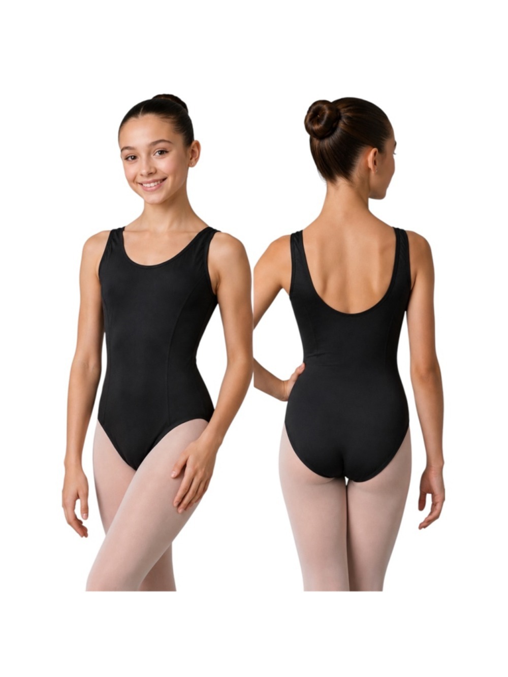 Da’dance Girls Black Ballet Leotard Size 140 (US Girls 8–10) Sleeveless Dance Gy